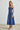 Blue Denim Lace-Up Corset Midi Dress with Front Slit