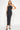 Floral Stitched Halter Neck Slit Black Maxi Dress