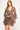 Ochre Chiffon Dress - Tiered Ruffle Floral Print Keyhole